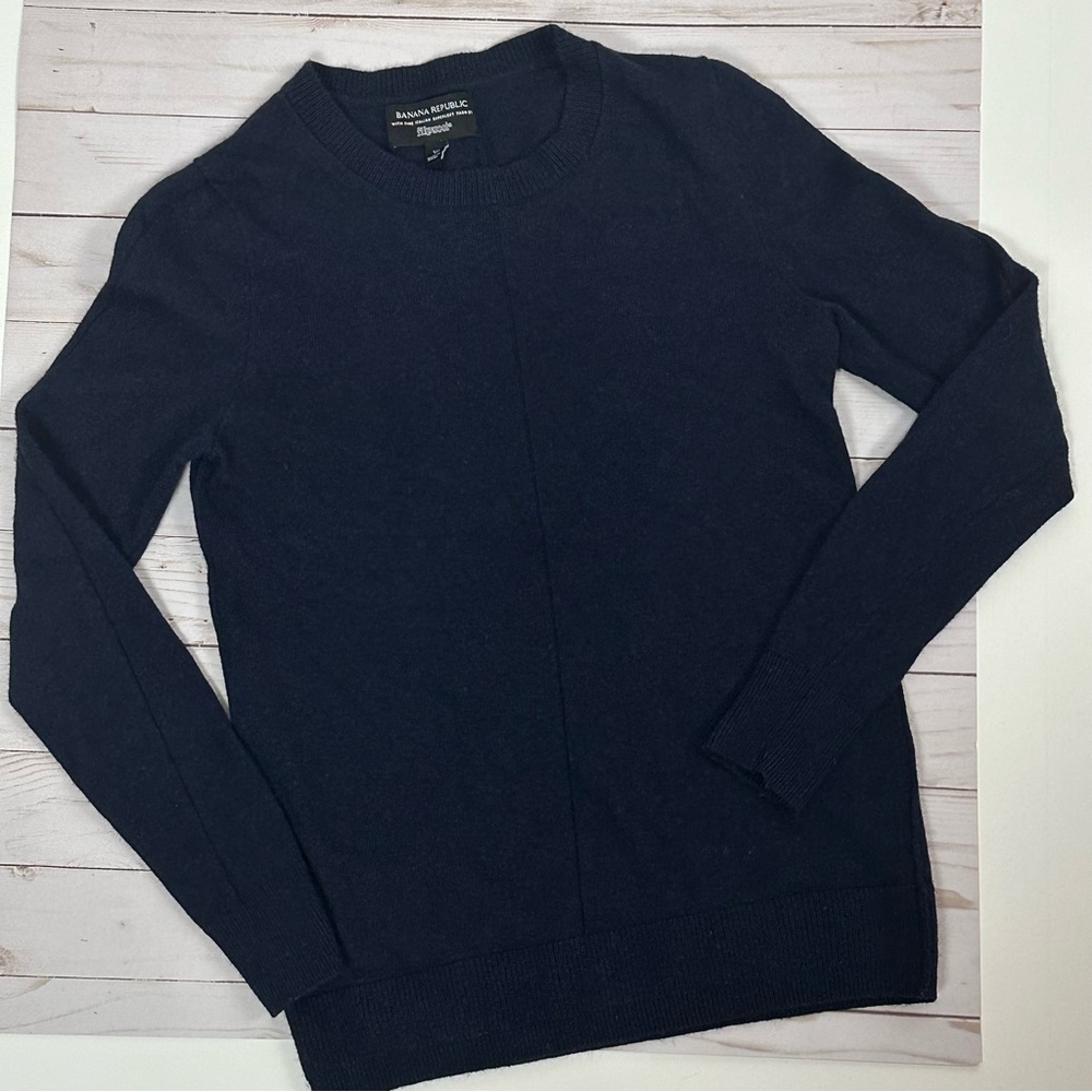 BANANA REPUBLIC Filpucci wool cashmere navy crew neck sweater - size xs